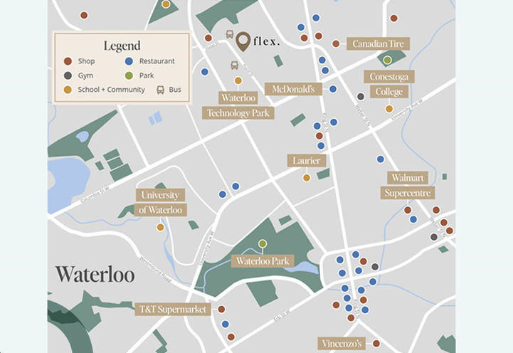 Flex Condos Map of Surrounding Neighbourhood Amenities