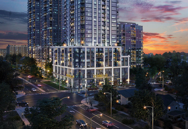 Four Me Condos Street Level Exterior View