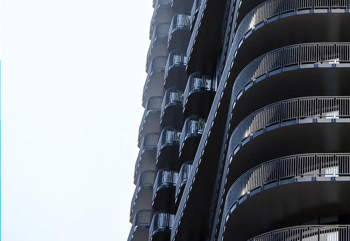 Galleria 3 Condos Looking Close Up at Exterior Balconies