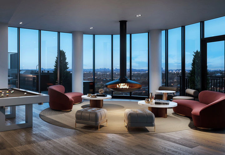 Galleria 3 Condos, Social  Lounge with a View