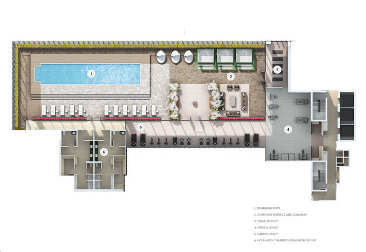12th Floor Amenities Plan at Galleria on the Park