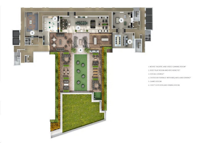 3rd Floor Amenities Plan at Galleria on the Park