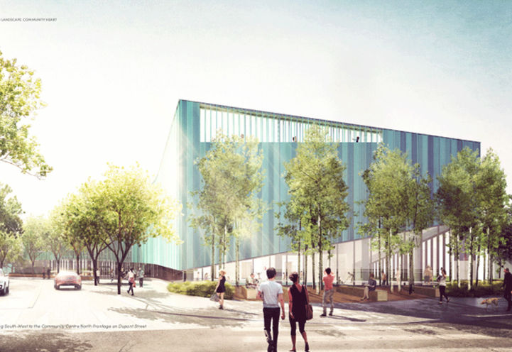 Looking South of the Community Centre at Galleria on the Park  Condos