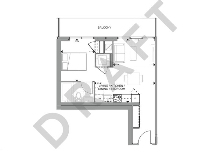 Studio Floorplan at Galleria on the Park