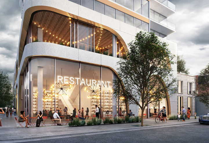 Gallery Condos Street Level View of Tower's Base