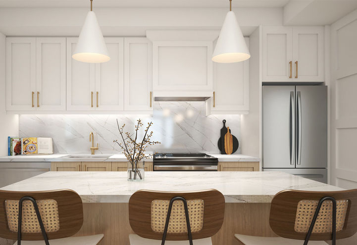 Garden Square Towns Interiors - Close Up of Kitchen and Island