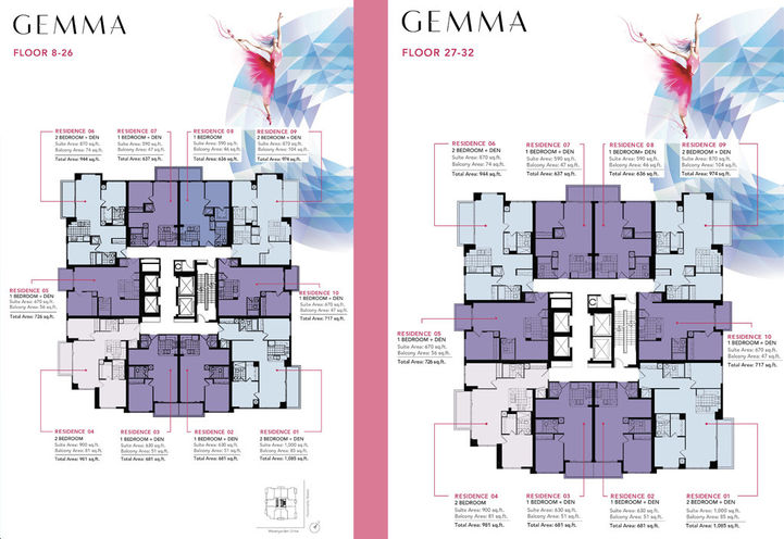 Gemma Condos Typical Floor Keyplates