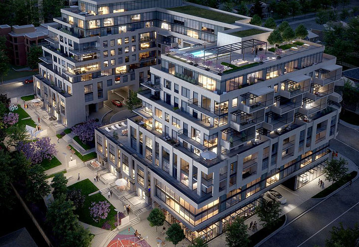 Aerial View of Glenhill Condos by Lanterra Developments Early Rendering