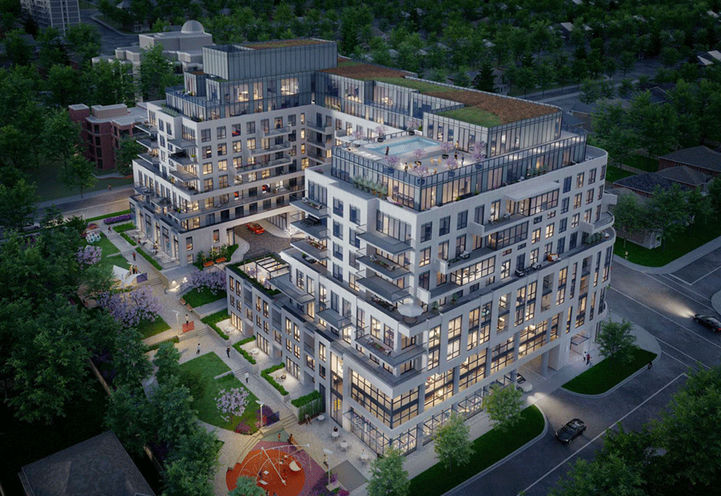 Glenhill Condos - Dusk Aerial View