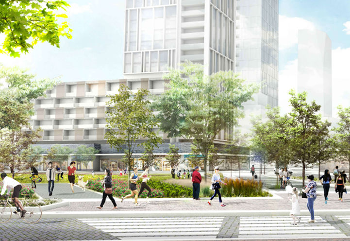 Mid-block street level, Golden Mile Condos