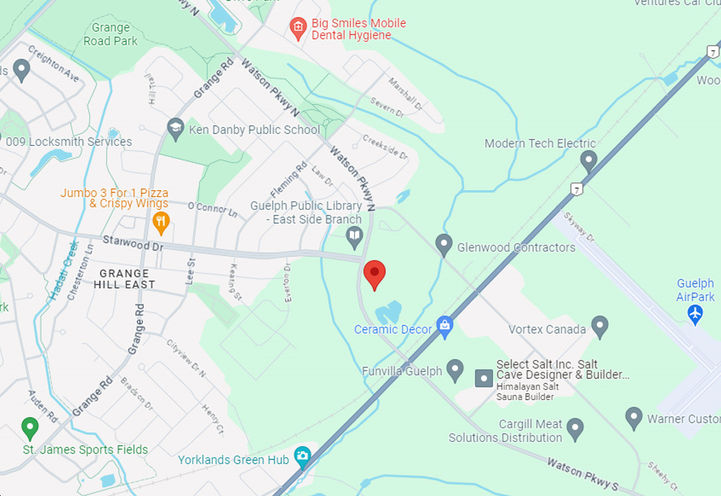 Guelph Grange Hill Condos Map View of Project Location