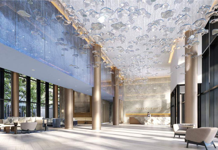 Harbourwalk Condos Lobby with Seating and Concierge