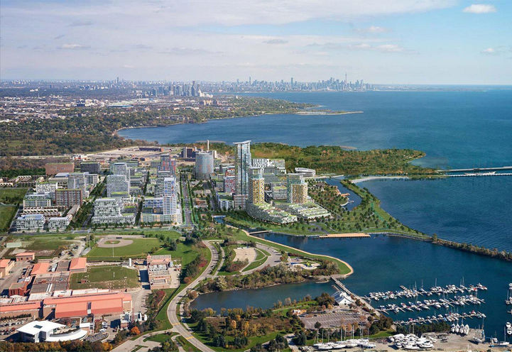 Harbourwalk Condos at Lakeview Village Aerial Community View