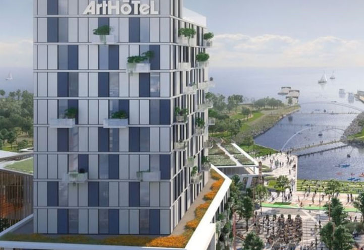 Harbourwalk Condos at Lakeview Village - Art Hotel Bird's Eye View