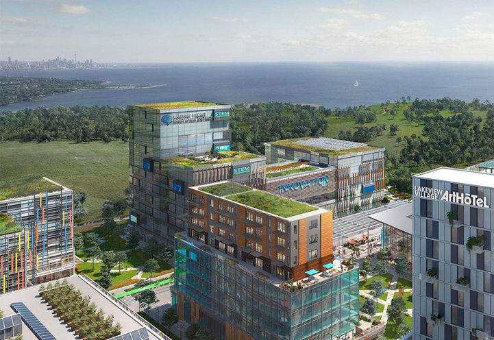 Harbourwalk Condos at Lakeview Village Bird's Eye View of Innovation Centre