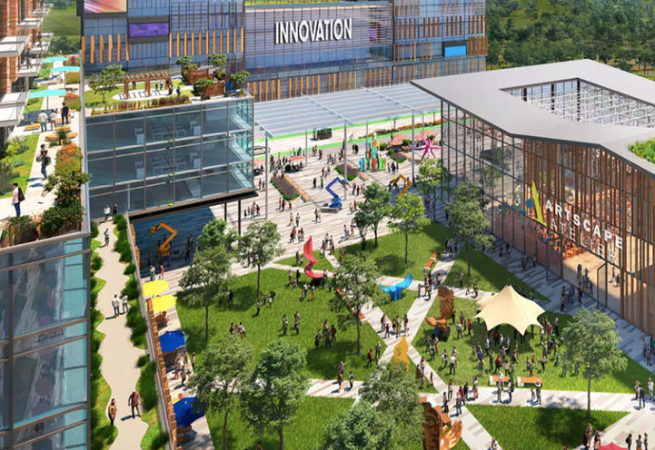 Harbourwalk Condos at Lakeview Village Courtyard Early Rendering