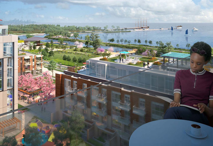 Harbourwalk Condos at Lakeview Village 
Looking to the Courtyard