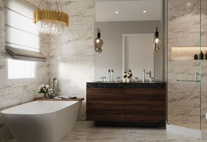 Harris Gate Towns Bathroom with Free Standing Tub