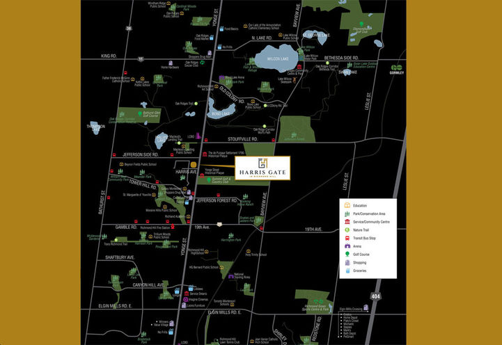 Harris Gate Towns Location on Community Map
