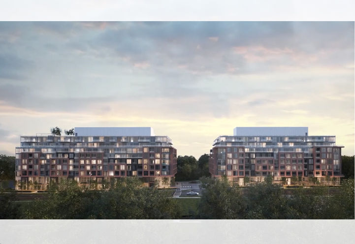 Highland Commons Condos Dusk View of Exteriors of Both Buildings