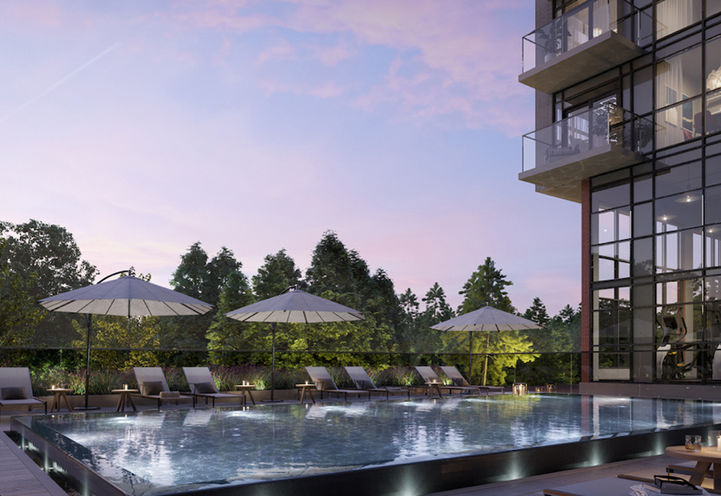 Highland Commons Condos Outdoor Pool with Lounge Area