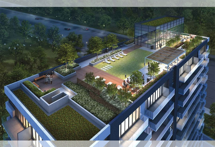 Highlight Condos Aerial View of Green Rooftop