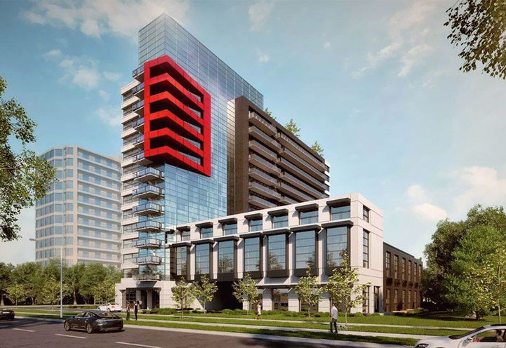 Highlight Condos Exterior View of Building and Towns