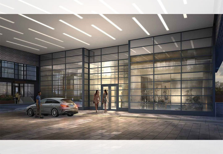 Highlight Condos Exterior View of Resident Entrance