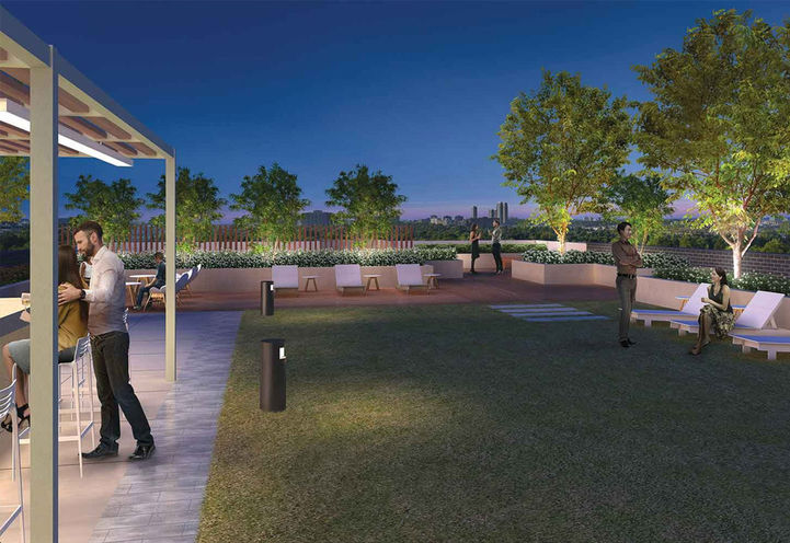 Highlight Condos Outdoor Patio and Amenity Space