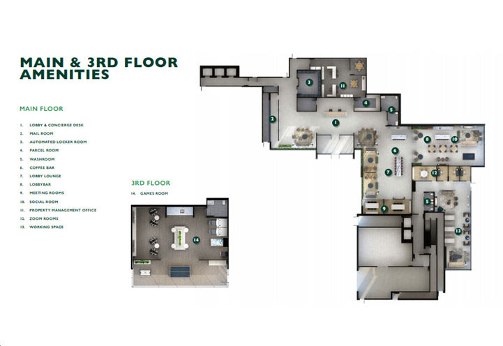 Hillmont at SXSW Condos Main and Third Floor Amenities