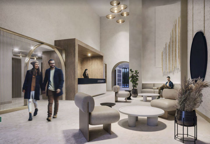 House of Assembly Condos Interior View of Lobby, Concierge and Seating