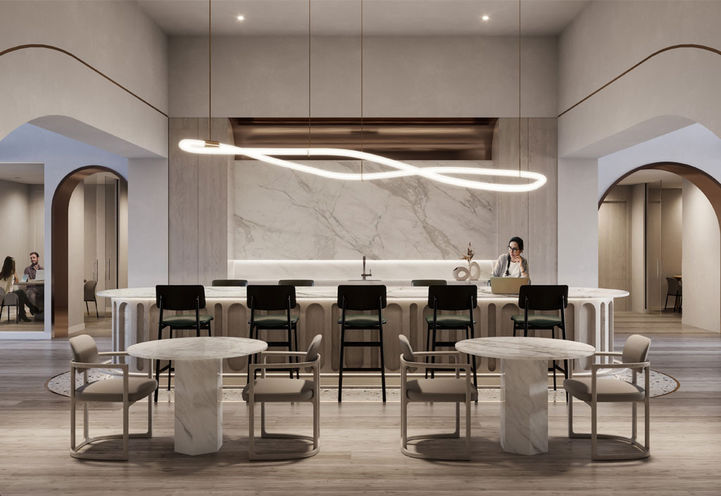 House of Assembly Condos Social Lounge with Bar and Seating