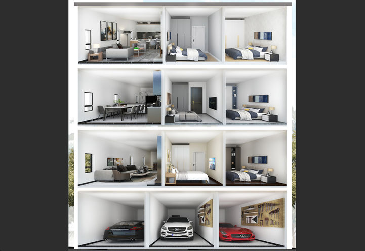 Je Vila Towns Dollhouse View of Interiors