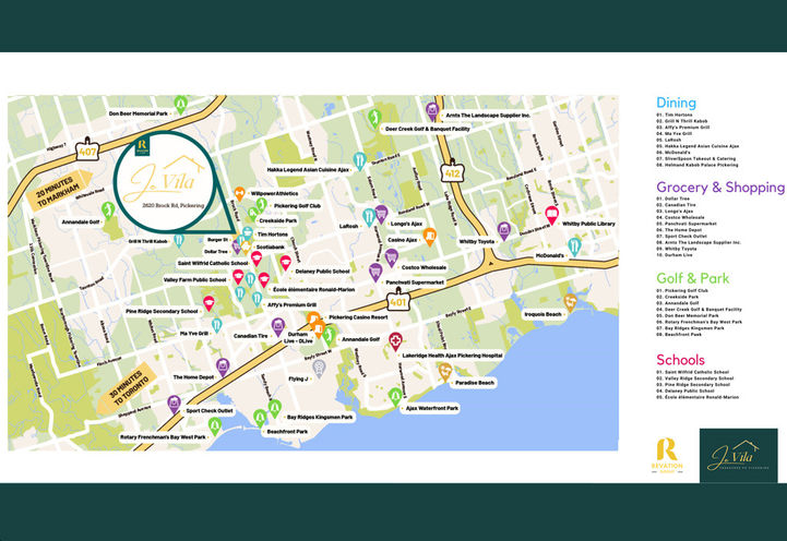 Je Vila Towns Map of Neighbourhood Amenities