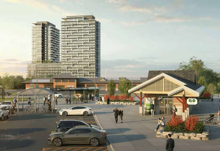 Joy Station Condos 2- Looking to the Building Exterior across the Go Station