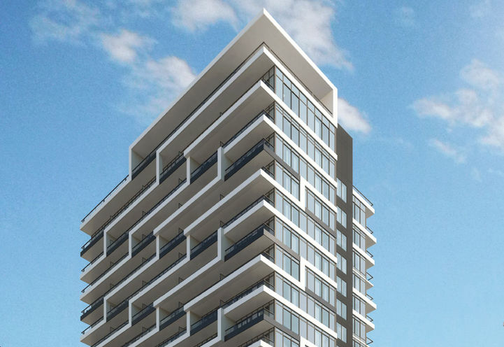 Joy Station Condos Close Up View of Tower Upper Level Exteriors