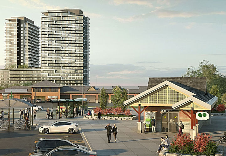 Joy Station Condos GO Station with Towers in the Background
