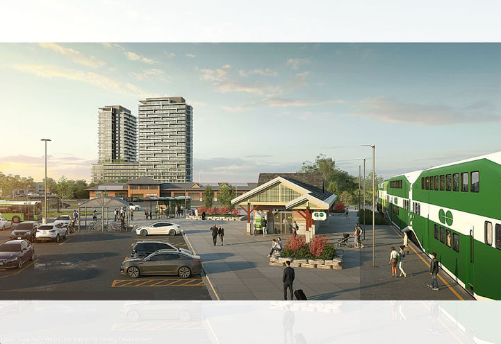 Joy Station Condos View of Towers From GO Train Platform