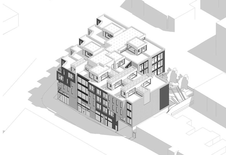 Junction Square Condos Aerial View of Building's Early Design