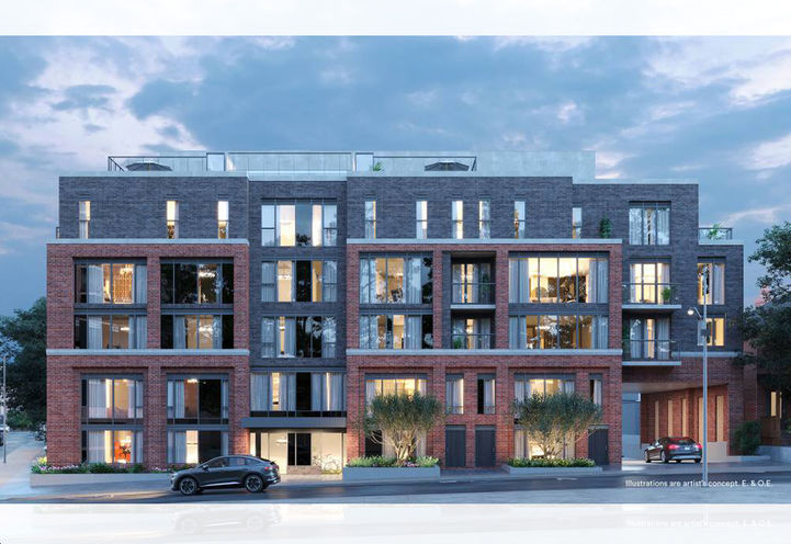 Junction Square Condos Front Exterior View at Dusk