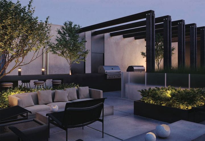 Junction Square Condos Rooftop Terrace with BBQs and Dining Area