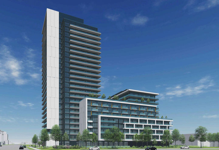 Street Level View of K01 Condos Exteriors - Former Design