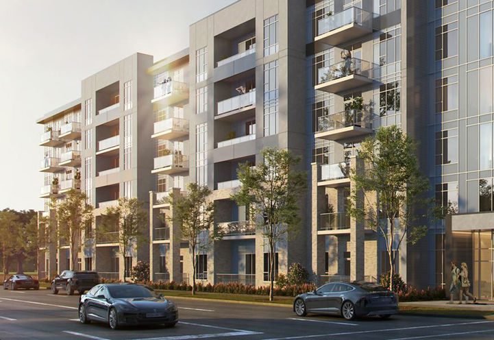 Kennedy Circle Condos Close Up Streetscape View of Exteriors