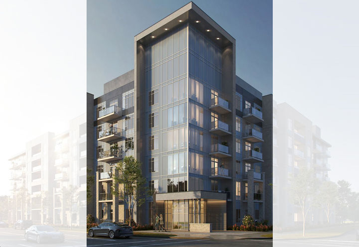 Kennedy Circle Condos Close Up View of Street Level Entrance