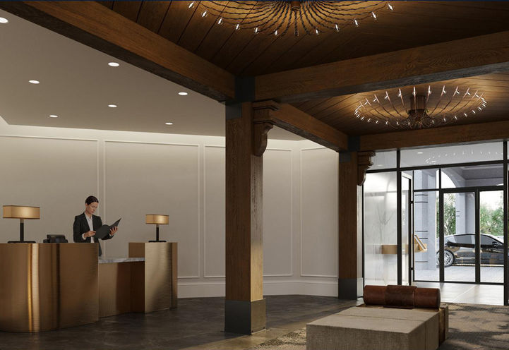 King Terraces Condos Resident Lobby Entrance with 24- hour Concierge