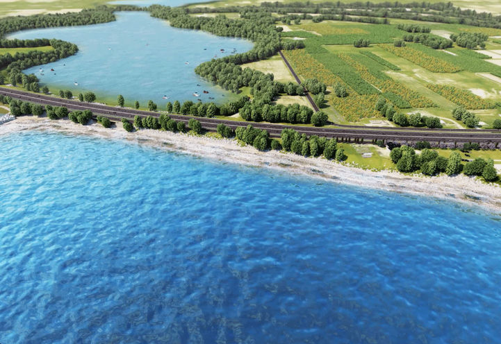 LJM Harbourfront - Close Up Aerial View of Lake Ontario and Harbour