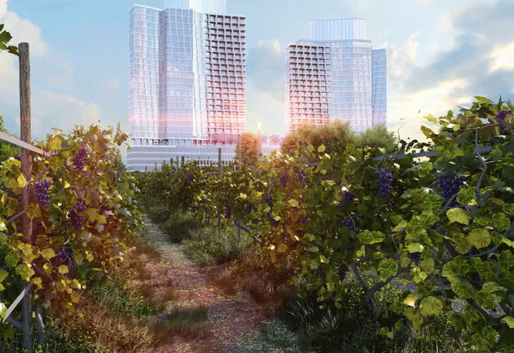 LJM Harbourfront- Looking from Garden Pathway to Towers