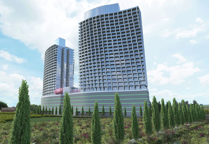 LJM Harbourfront - Side View of the Towers Through the Trees