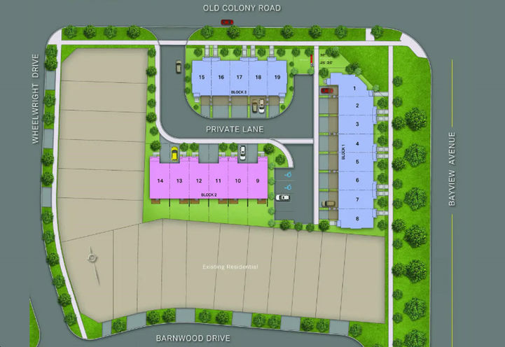 Lake Wilcox Towns Aerial View of Site Plan