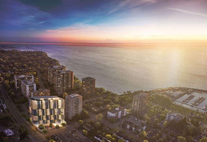 Lake and East Condos Ariel View